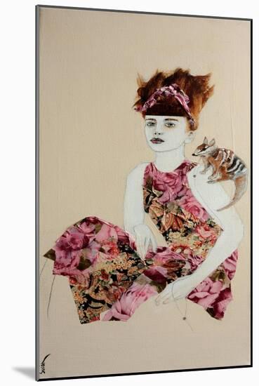 Redhead, Pink Dress and Numbat, 2016.-Susan Adams-Mounted Giclee Print