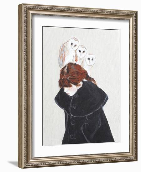 Redhead with Owls, 2016, Detail-Susan Adams-Framed Giclee Print