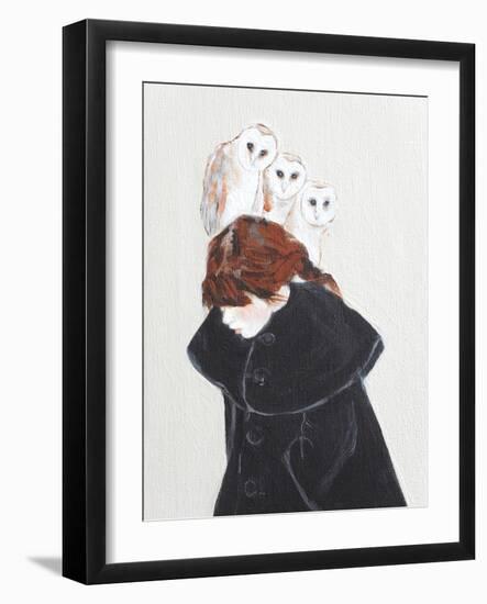 Redhead with Owls, 2016, Detail-Susan Adams-Framed Giclee Print