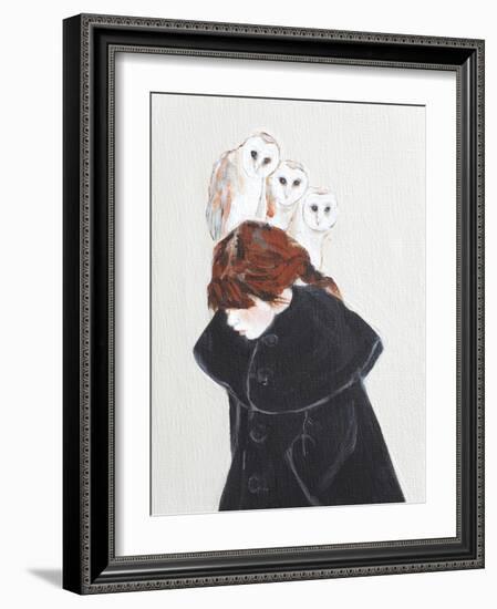 Redhead with Owls, 2016, Detail-Susan Adams-Framed Giclee Print