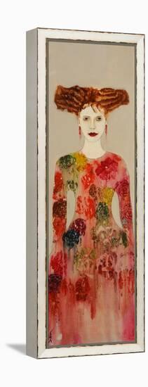 Redhead with Pinks Dress, 2016-Susan Adams-Framed Premier Image Canvas