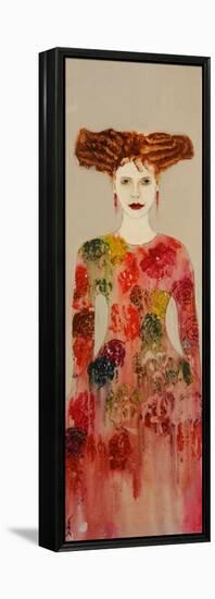 Redhead with Pinks Dress, 2016-Susan Adams-Framed Premier Image Canvas