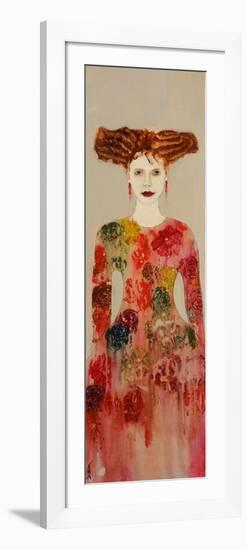 Redhead with Pinks Dress, 2016-Susan Adams-Framed Giclee Print