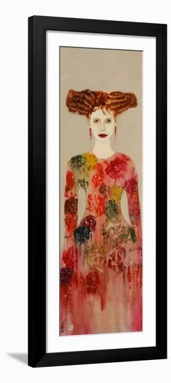 Redhead with Pinks Dress, 2016-Susan Adams-Framed Giclee Print