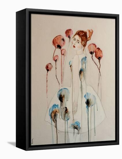 Redhead with Poppies, 2016-Susan Adams-Framed Premier Image Canvas