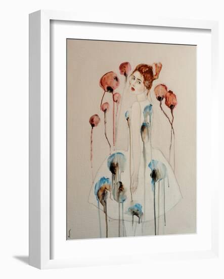 Redhead with Poppies, 2016-Susan Adams-Framed Giclee Print