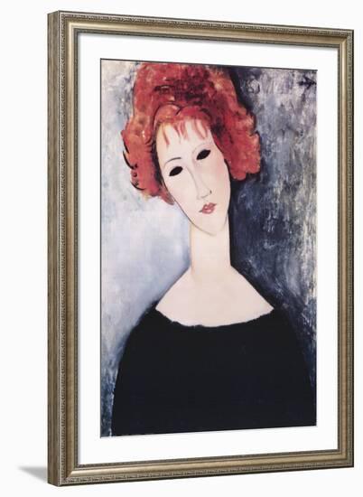 Redhead-Amedeo Modigliani-Framed Art Print