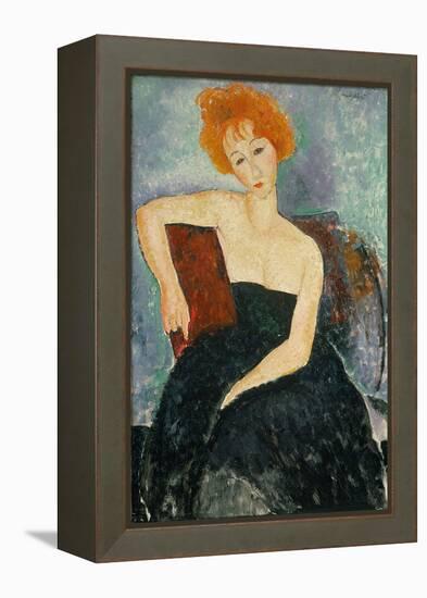 Redheaded Girl in Evening Dress, 1918 (Oil on Canvas)-Amedeo Modigliani-Framed Premier Image Canvas