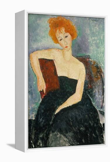 Redheaded Girl in Evening Dress, 1918 (Oil on Canvas)-Amedeo Modigliani-Framed Premier Image Canvas