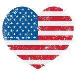 United States On America Retro Heart Flag-RedKoala-Mounted Art Print