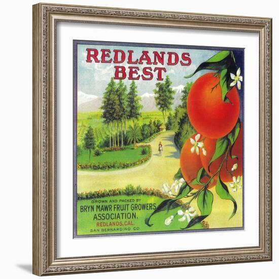 Redlands Best Orange Label - Redlands, CA-Lantern Press-Framed Art Print