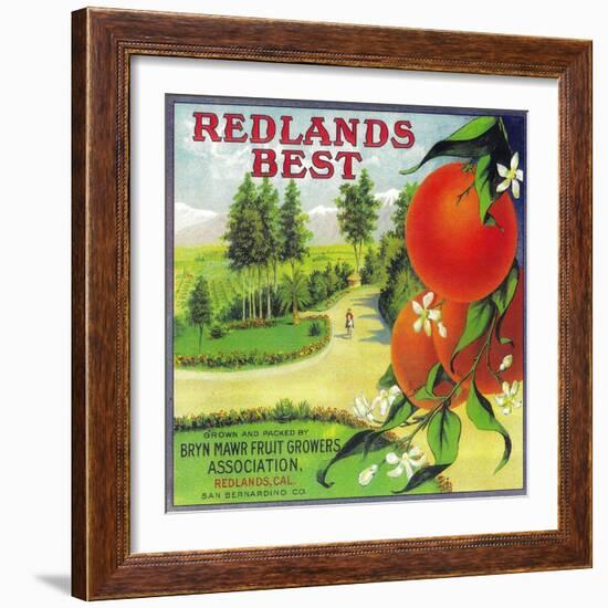 Redlands Best Orange Label - Redlands, CA-Lantern Press-Framed Art Print