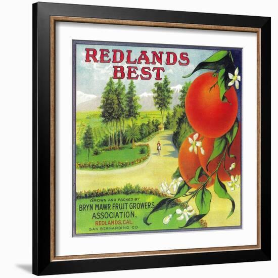 Redlands Best Orange Label - Redlands, CA-Lantern Press-Framed Art Print