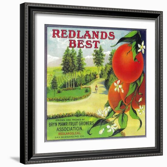 Redlands Best Orange Label - Redlands, CA-Lantern Press-Framed Art Print