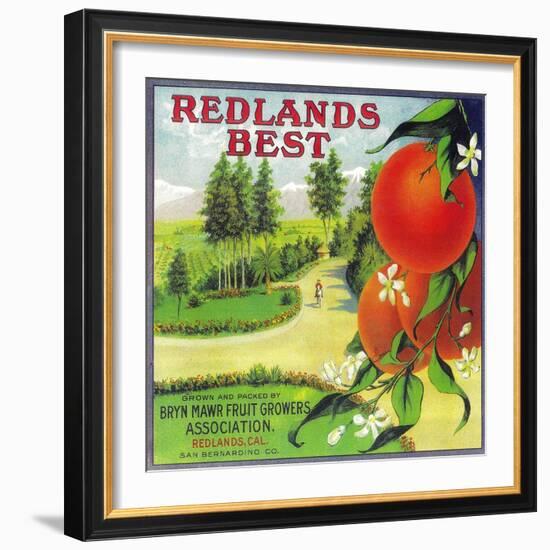 Redlands Best Orange Label - Redlands, CA-Lantern Press-Framed Art Print