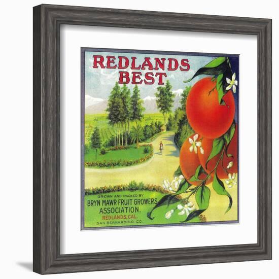 Redlands Best Orange Label - Redlands, CA-Lantern Press-Framed Art Print