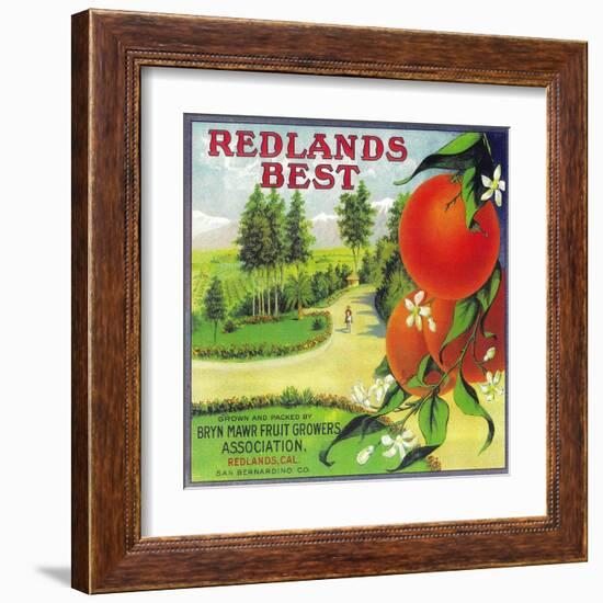 Redlands Best Orange Label - Redlands, CA-Lantern Press-Framed Art Print