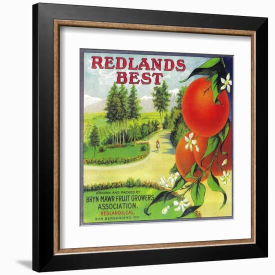 Redlands Best Orange Label - Redlands, CA-Lantern Press-Framed Art Print