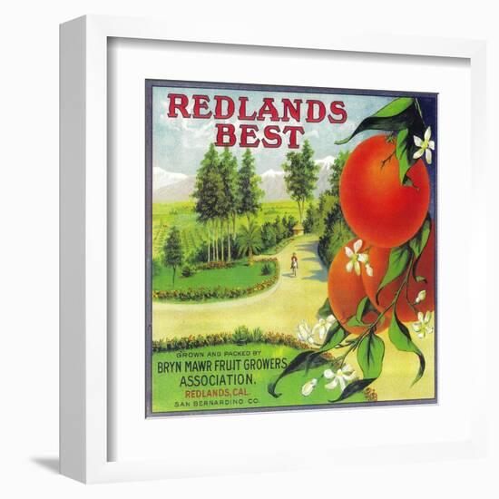 Redlands Best Orange Label - Redlands, CA-Lantern Press-Framed Art Print