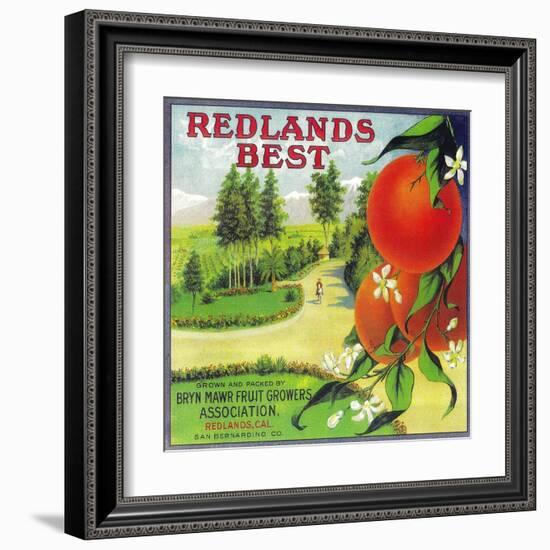 Redlands Best Orange Label - Redlands, CA-Lantern Press-Framed Art Print