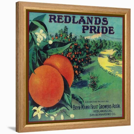 Redlands Pride Orange Label - Redlands, CA-Lantern Press-Framed Stretched Canvas