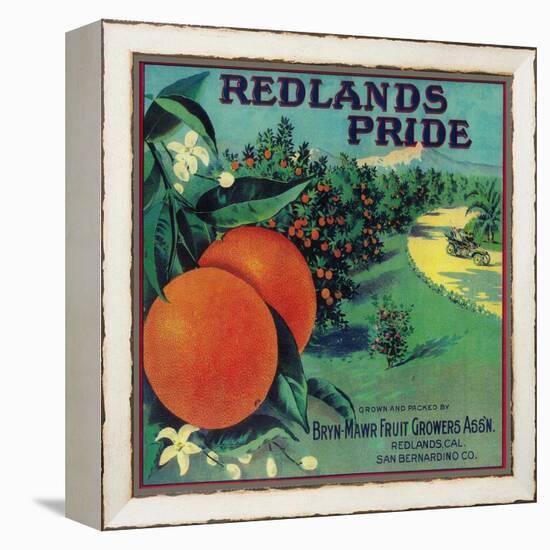 Redlands Pride Orange Label - Redlands, CA-Lantern Press-Framed Stretched Canvas