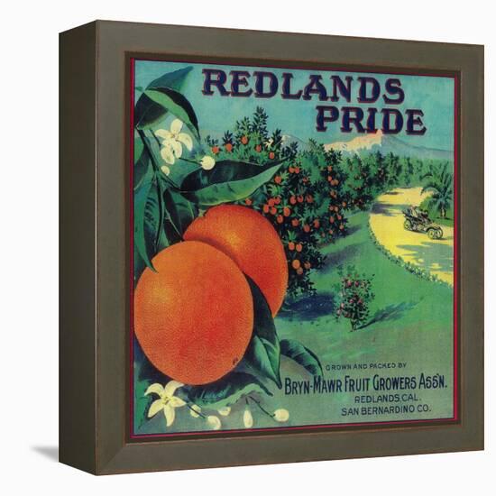 Redlands Pride Orange Label - Redlands, CA-Lantern Press-Framed Stretched Canvas