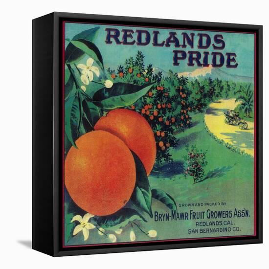 Redlands Pride Orange Label - Redlands, CA-Lantern Press-Framed Stretched Canvas