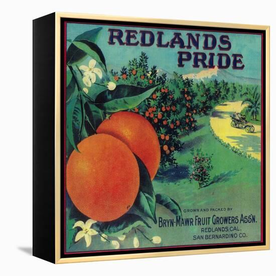 Redlands Pride Orange Label - Redlands, CA-Lantern Press-Framed Stretched Canvas