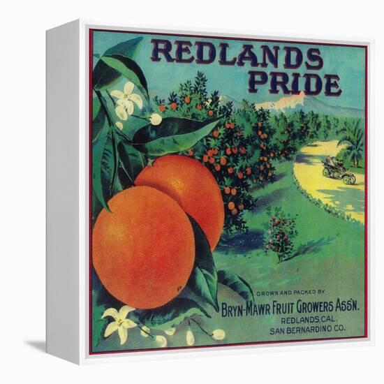 Redlands Pride Orange Label - Redlands, CA-Lantern Press-Framed Stretched Canvas