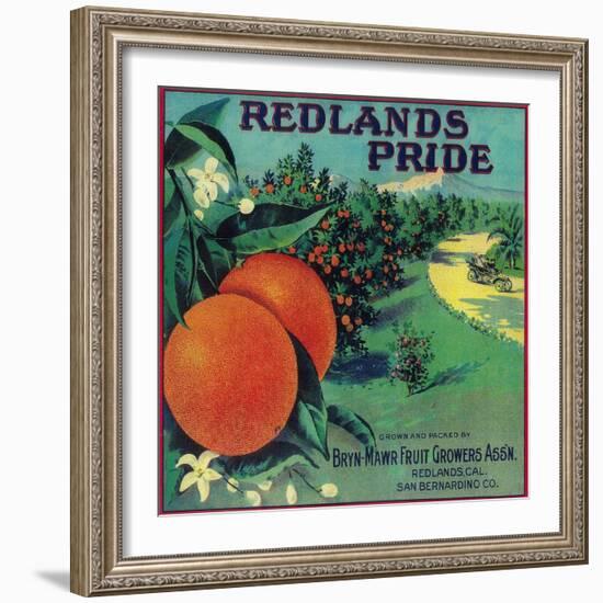 Redlands Pride Orange Label - Redlands, CA-Lantern Press-Framed Art Print