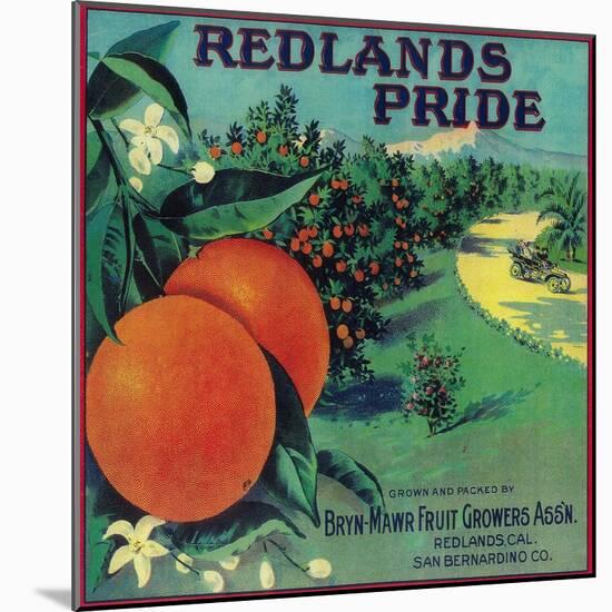 Redlands Pride Orange Label - Redlands, CA-Lantern Press-Mounted Art Print