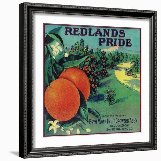 Redlands Pride Orange Label - Redlands, CA-Lantern Press-Framed Art Print