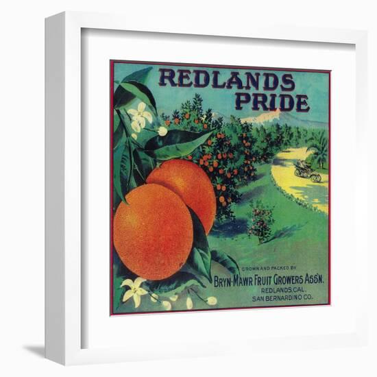 Redlands Pride Orange Label - Redlands, CA-Lantern Press-Framed Art Print