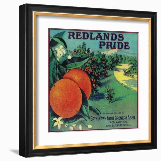 Redlands Pride Orange Label - Redlands, CA-Lantern Press-Framed Art Print