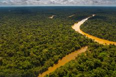 Rainforest Aerial, Yavari-Mirin River, Oxbow Lake and Primary Forest, Amazon Region, Peru-Redmond Durrell-Photographic Print