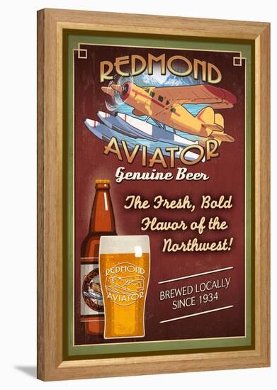 Redmond, Washington - Aviator Beer-Lantern Press-Framed Stretched Canvas