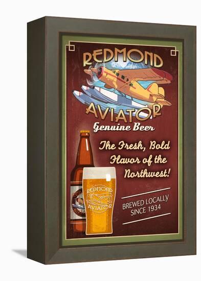 Redmond, Washington - Aviator Beer-Lantern Press-Framed Stretched Canvas