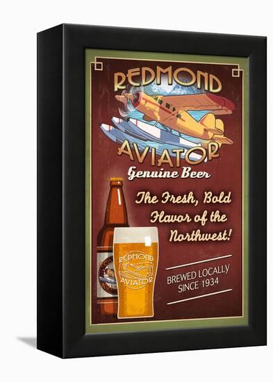 Redmond, Washington - Aviator Beer-Lantern Press-Framed Stretched Canvas