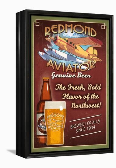 Redmond, Washington - Aviator Beer-Lantern Press-Framed Stretched Canvas