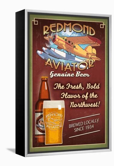 Redmond, Washington - Aviator Beer-Lantern Press-Framed Stretched Canvas