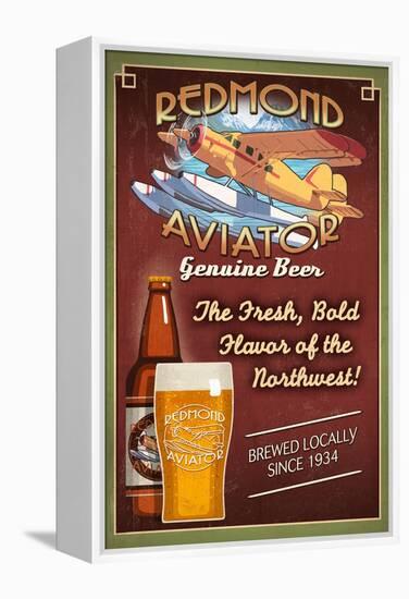 Redmond, Washington - Aviator Beer-Lantern Press-Framed Stretched Canvas