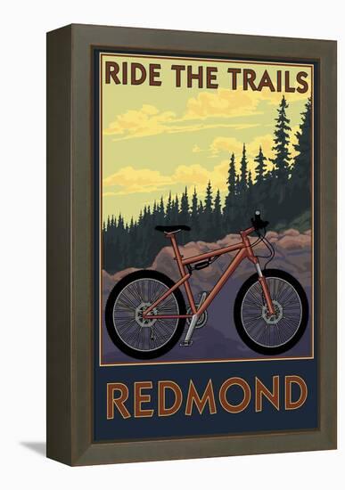Redmond, Washington - Ride the Trails-Lantern Press-Framed Stretched Canvas