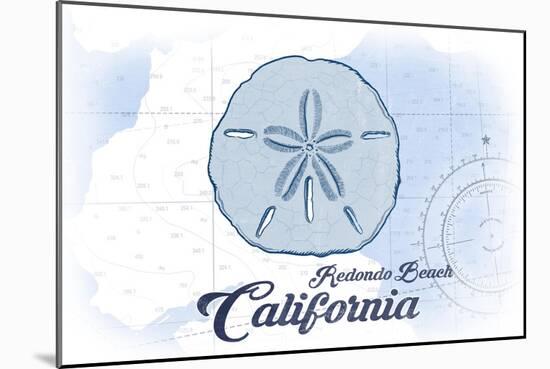 Redondo Beach, California - Sand Dollar - Blue - Coastal Icon-Lantern Press-Mounted Art Print