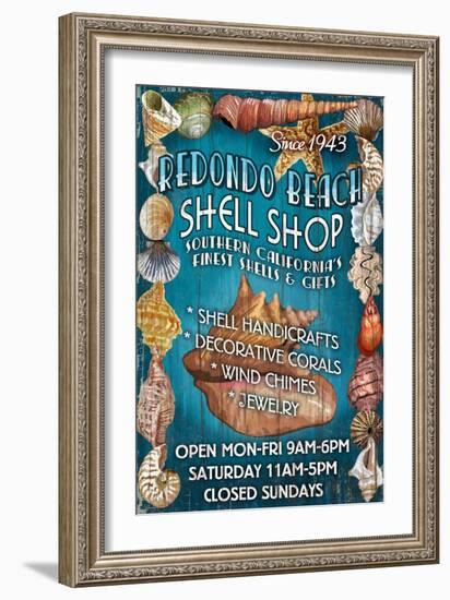 Redondo Beach, California - Shell Shop-Lantern Press-Framed Art Print