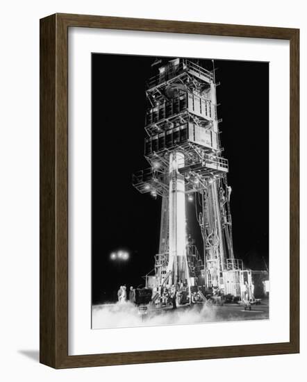 Redstone Rocket in Launching Stand-Ralph Morse-Framed Photographic Print