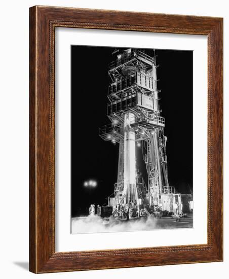 Redstone Rocket in Launching Stand-Ralph Morse-Framed Photographic Print