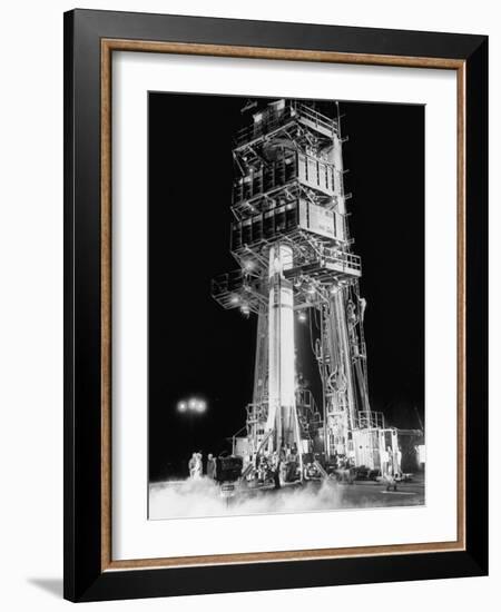 Redstone Rocket in Launching Stand-Ralph Morse-Framed Photographic Print