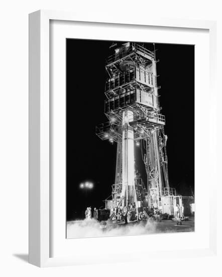 Redstone Rocket in Launching Stand-Ralph Morse-Framed Photographic Print