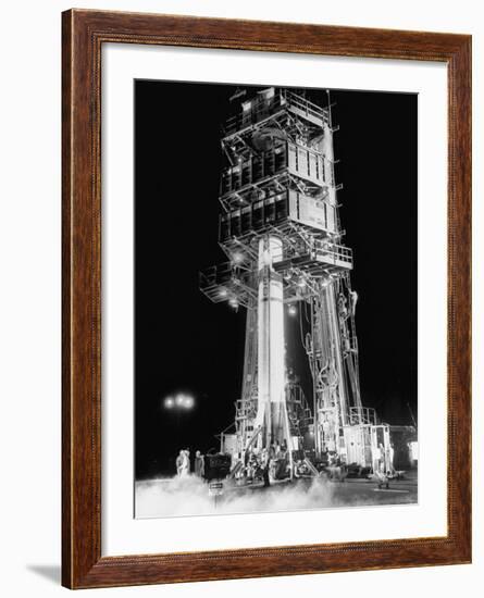 Redstone Rocket in Launching Stand-Ralph Morse-Framed Photographic Print